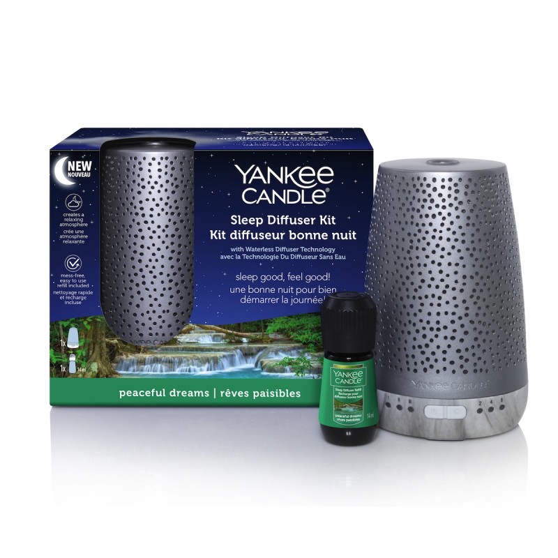 Yankee Candle Coffret Bonne Nuit - Diffuseur & recharge parfumée - Rêves Paisibles