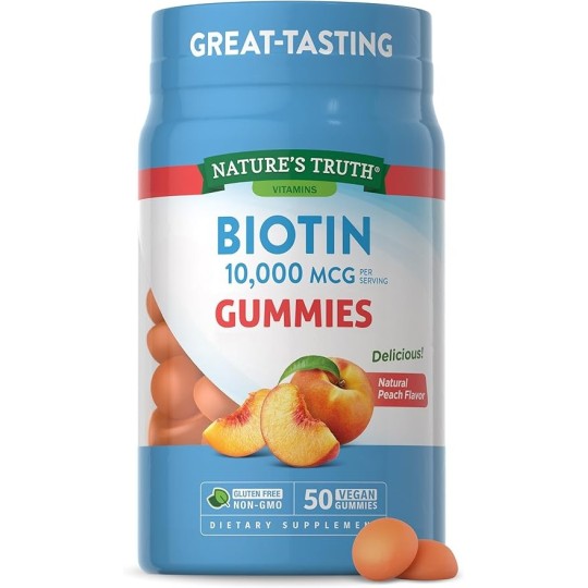 Nature's Truth Biotin 50 Gummies 10000mcg Gluten Free