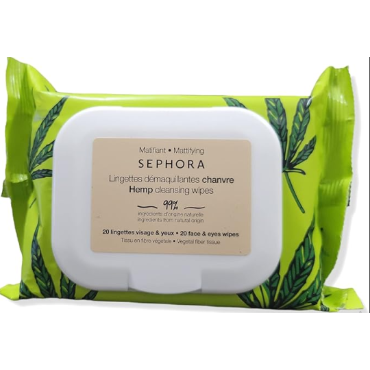 Sephora Lingettes nettoyantes hydratantes au chanvre 20 lingettes