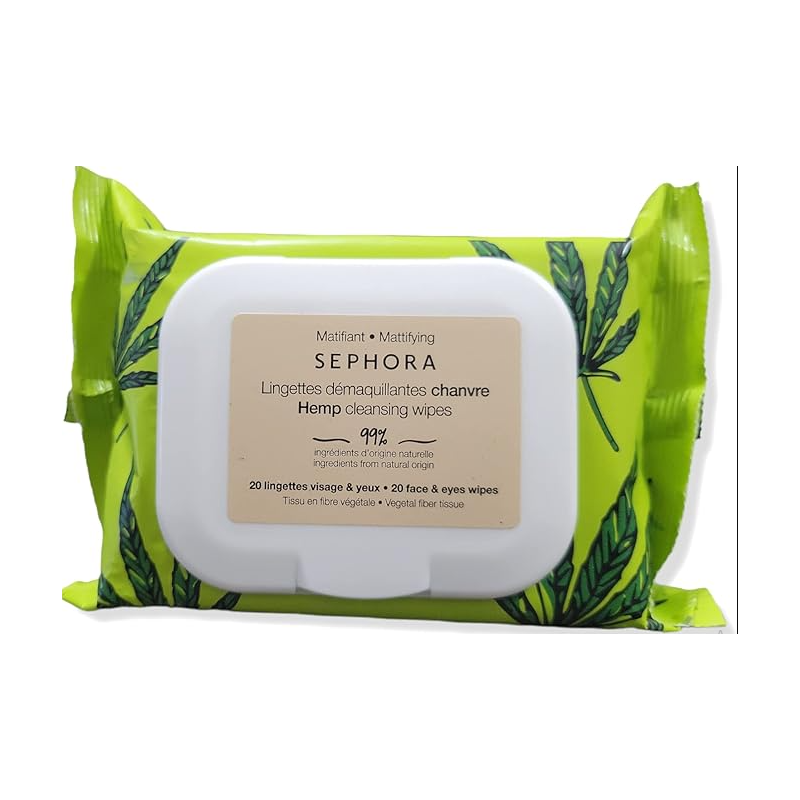 Sephora Lingettes nettoyantes hydratantes au chanvre 20 lingettes