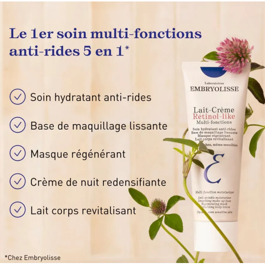 EMBRYOLISSE Lait-Crème Rétinol-Like Multifonctions - Visage et Corps 75ml