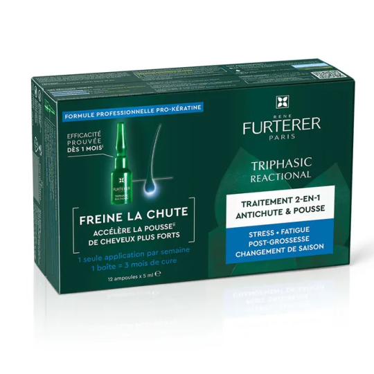 Rene Furterer TRIPHASIC  Traitement Anti-Chute Réactionnelle et Pousse 12x5ml