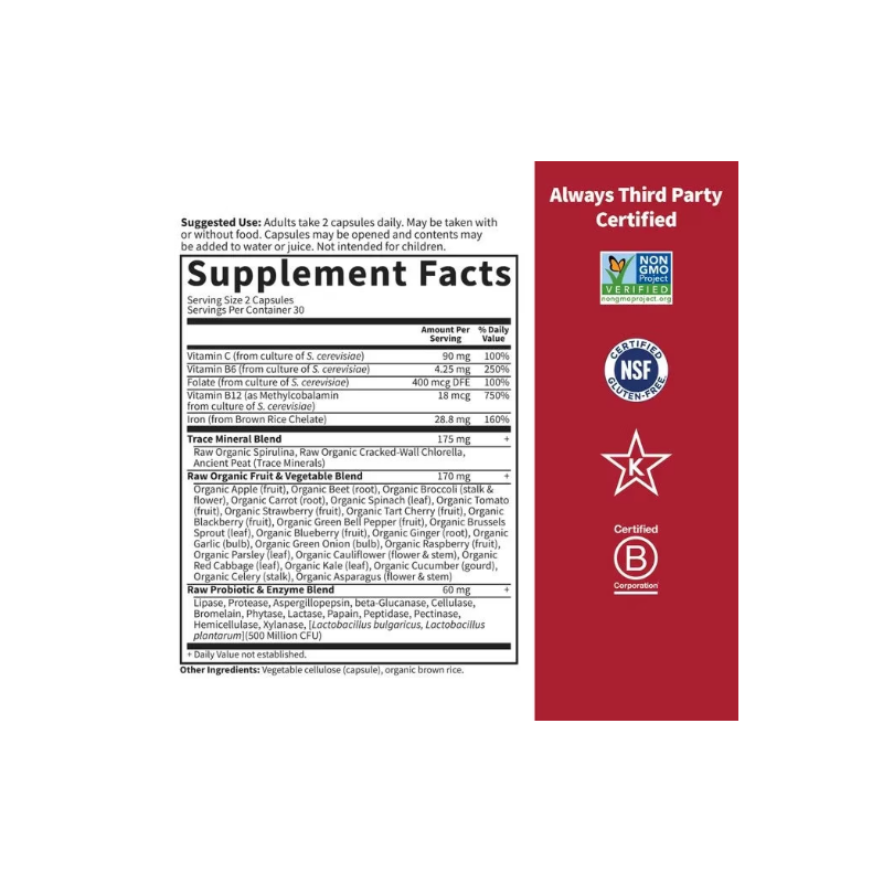Garden of Life Vitamin Code Healthy Blood 60 capsules vegan