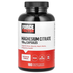 Force Factor citrate de magnésium 150 mg 180 gélules végétales
