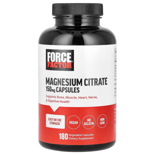 Force Factor citrate de magnésium 150 mg 180 gélules végétales