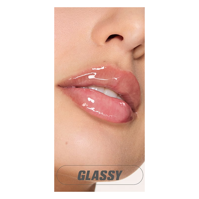 Huda Beauty Icy Nude Faux Filler Lip Gloss Glassy