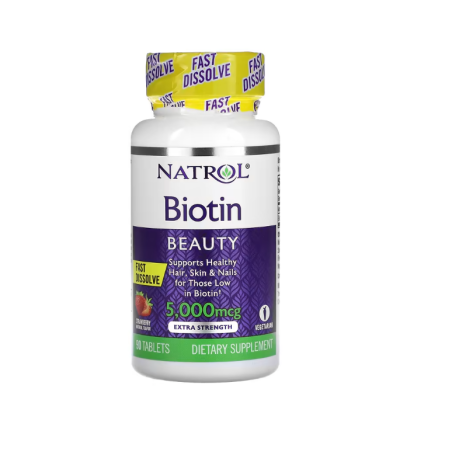 Natrol Biotine Extra Fort fraise 5 000 mcg 90 comprimés