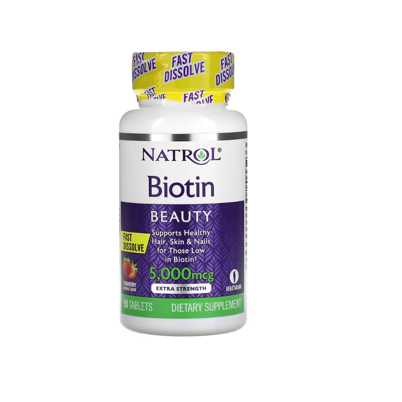Natrol Biotine Extra Fort fraise 5 000 mcg 90 comprimés