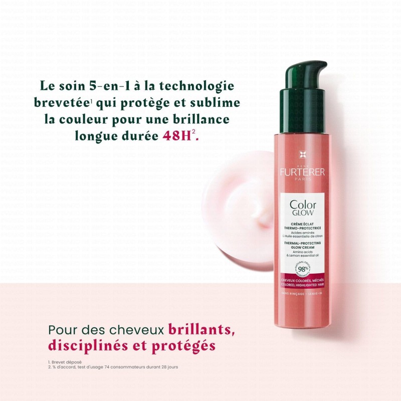 Rene Furterer COLOR GLOW Crème Thermo-Protectrice - Cheveux Colorés, Méchés100ml