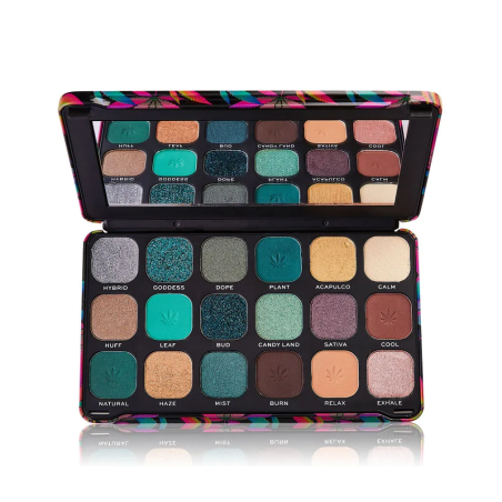 Makeup Revolution Palette Flawless Chilled with cannabis sativa