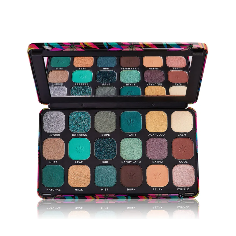 Makeup Revolution Palette Flawless Chilled with cannabis sativa