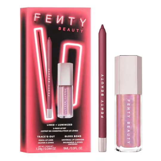 FENTY BEAUTY Lined + Luminized Duo - Crayon à Lèvres Trace'd Out et Gloss Bomb