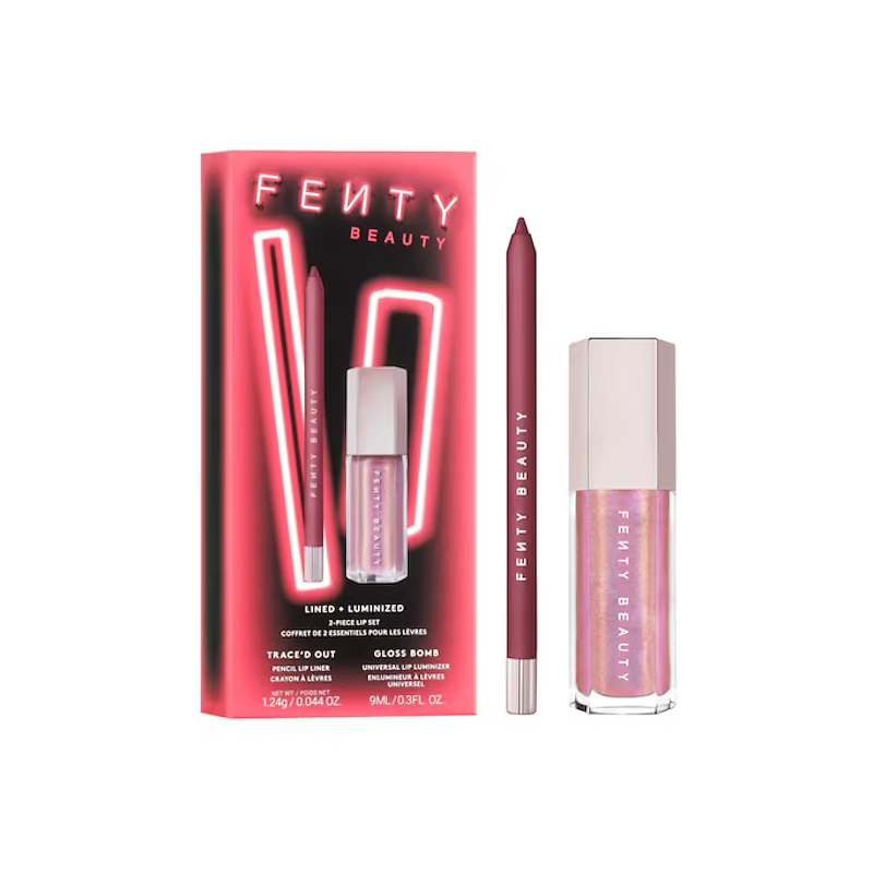 FENTY BEAUTY Lined + Luminized Duo - Crayon à Lèvres Trace'd Out et Gloss Bomb