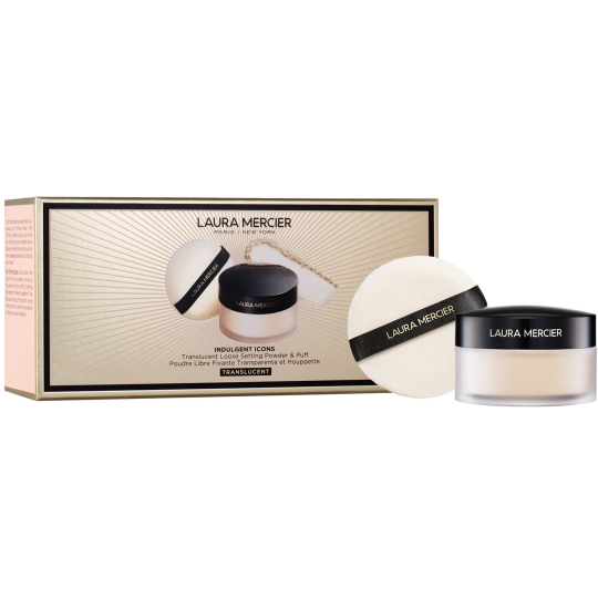 Laura Mercier Indulgent Icons Translucent Loose Setting Powder + Puff