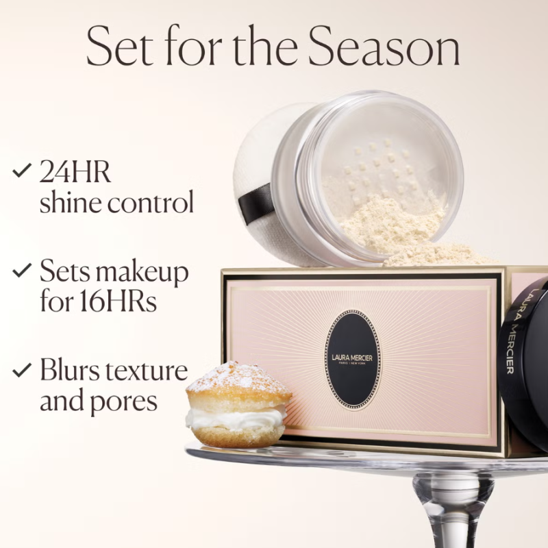 Laura Mercier Indulgent Icons Translucent Loose Setting Powder + Puff