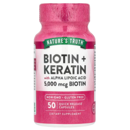 Nature's Truth Biotine + Kératine avec acide alpha-lipoïque 50 jours