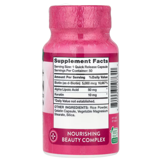 Nature's Truth Biotine + Kératine avec acide alpha-lipoïque 50 jours