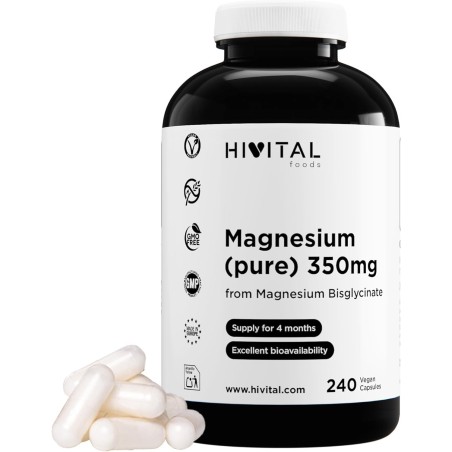 Hivital Foods Magnésium Bisglycinate 350 mg - 4 mois