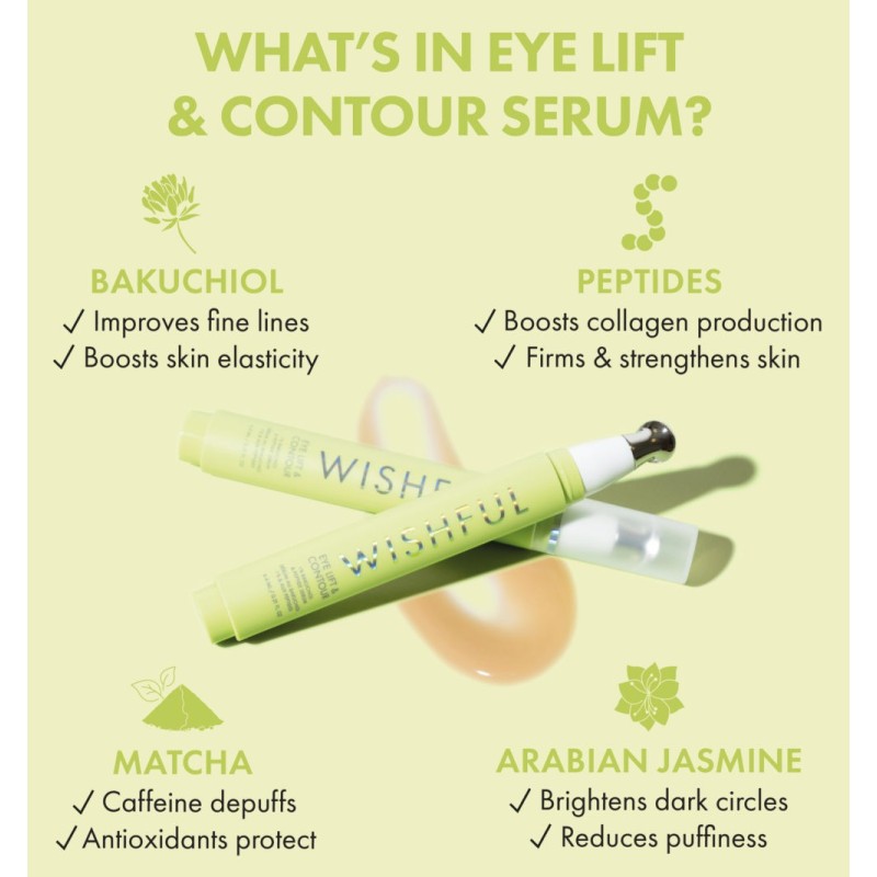 WISHFUL Eye Lift 1% Bakuchiol & Peptides - Sérum pour les yeux