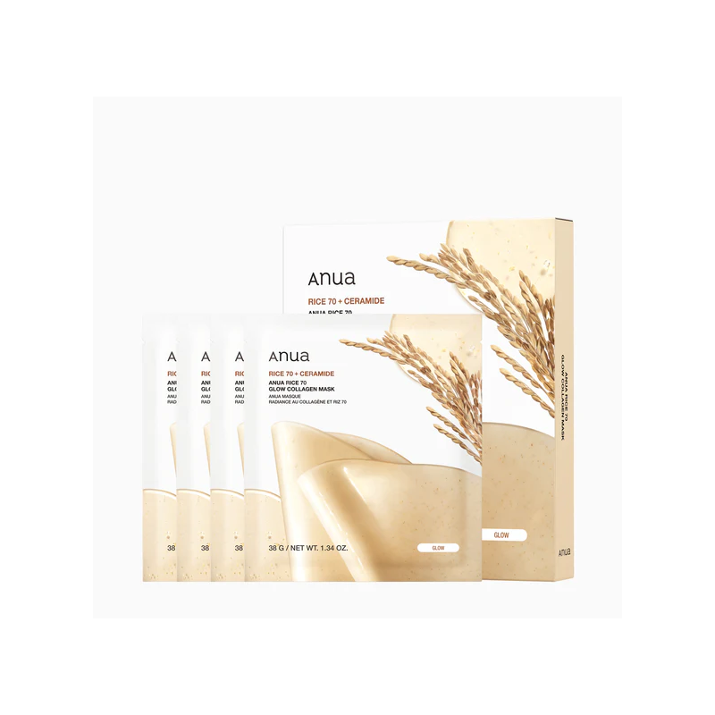 Anua Rice 70 Glow Collagen Mask 4 pcs