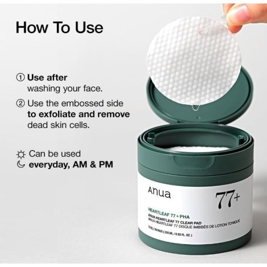 ANUA - Heartleaf 77% Clear Pad - 70 Tampons