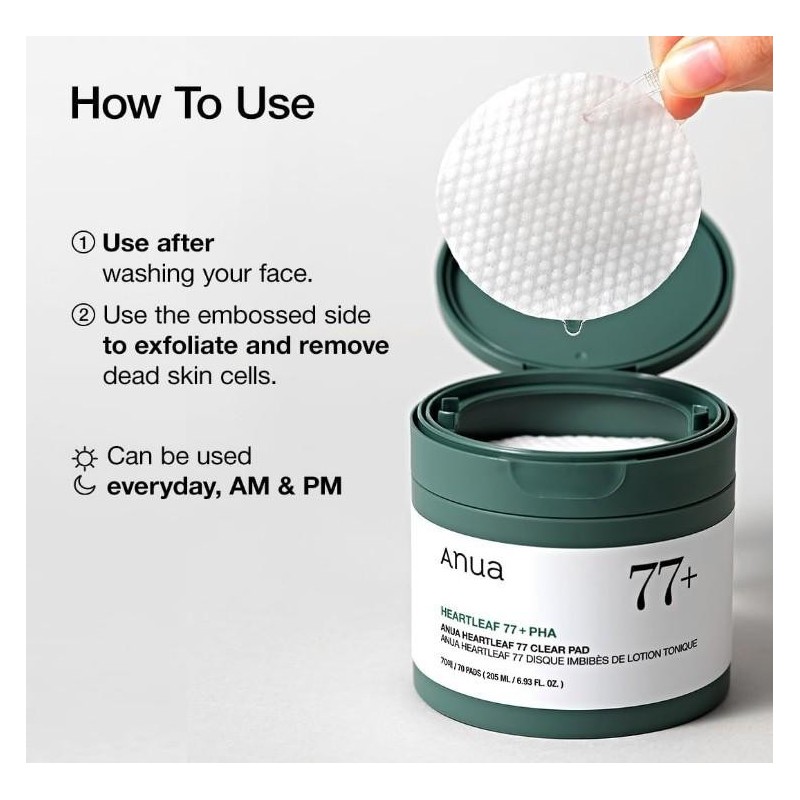 ANUA - Heartleaf 77% Clear Pad - 70 Tampons