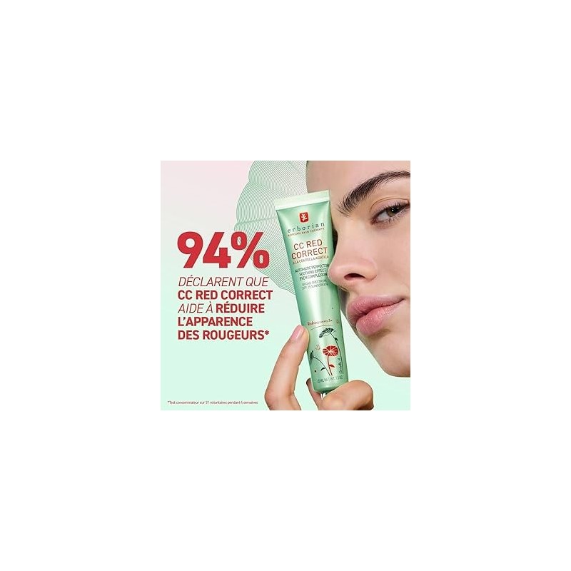 Erborian CC Red Correct - Soin correcteur teinté anti-rougeurs Soin correcteur “anti rougeurs” SPF 30, effet apaisant