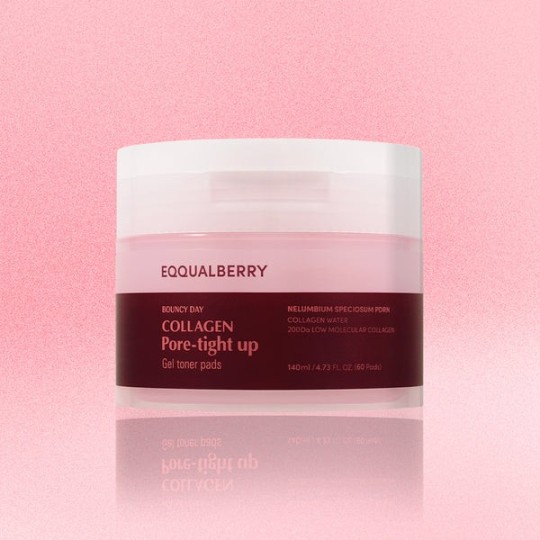 EQQUALBERRY Tampons de gel tonique au collagène pour resserrer les pores 60pads