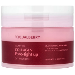 EQQUALBERRY Tampons de gel tonique au collagène pour resserrer les pores 60pads