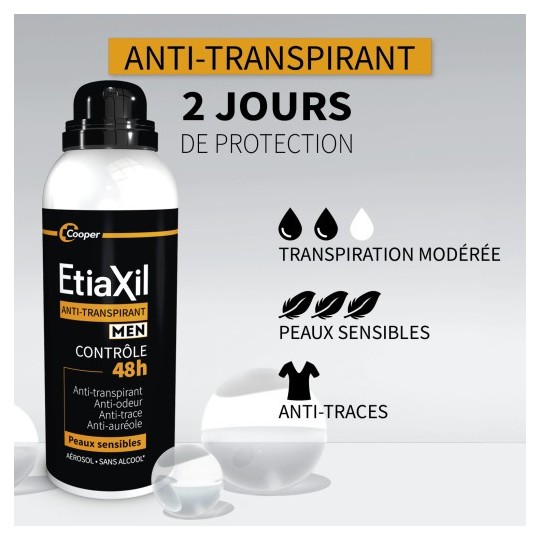 Etiaxil Déodorant Men Anti-Transpirant Contrôle 48H Aérosol 150 ml