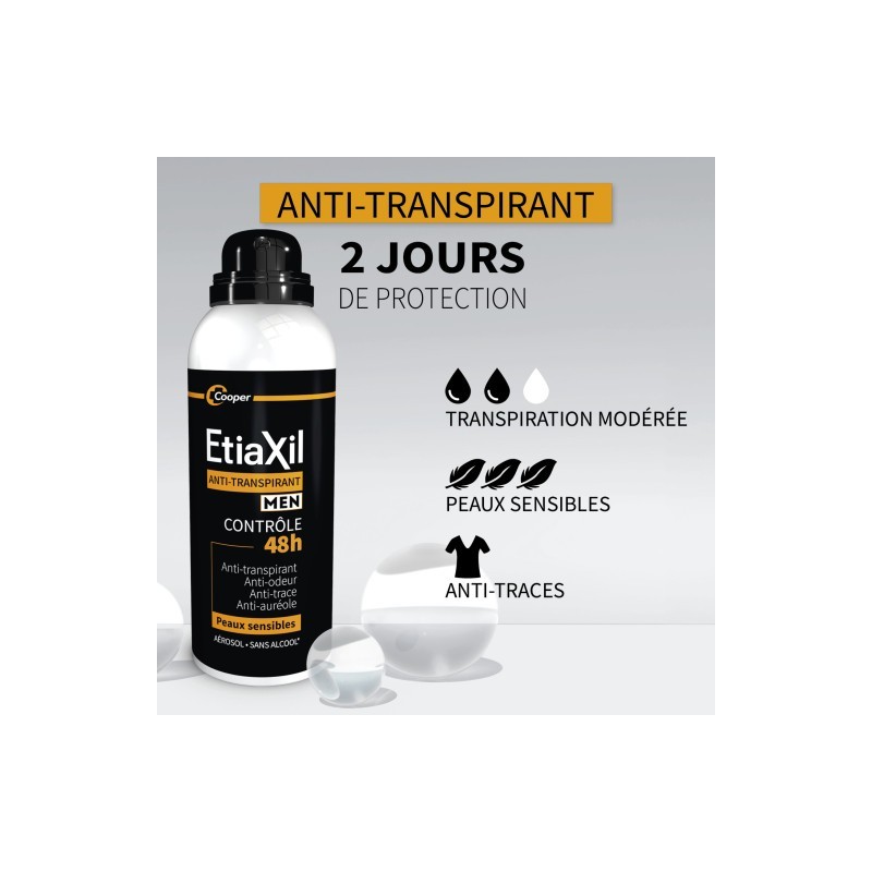 Etiaxil Déodorant Men Anti-Transpirant Contrôle 48H Aérosol 150 ml