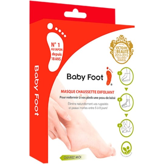 BABY FOOT 1 Paire Masque Chaussette Exfoliant Pieds Anti callosités & Peaux Mortes