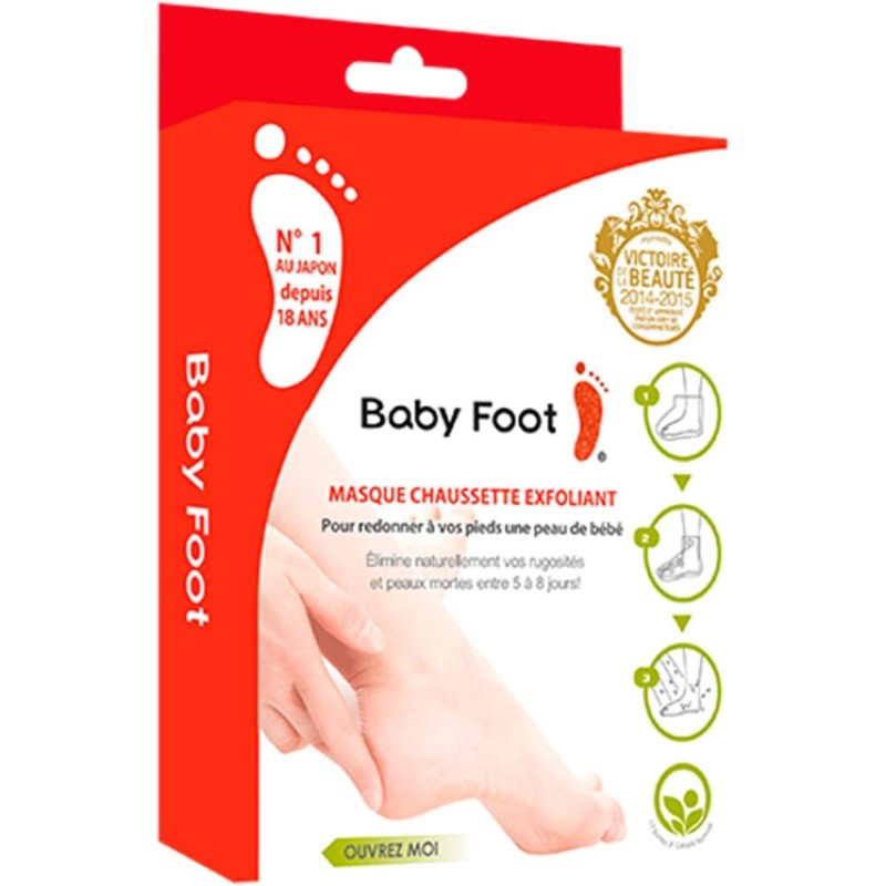 BABY FOOT 1 Paire Masque Chaussette Exfoliant Pieds Anti callosités & Peaux Mortes