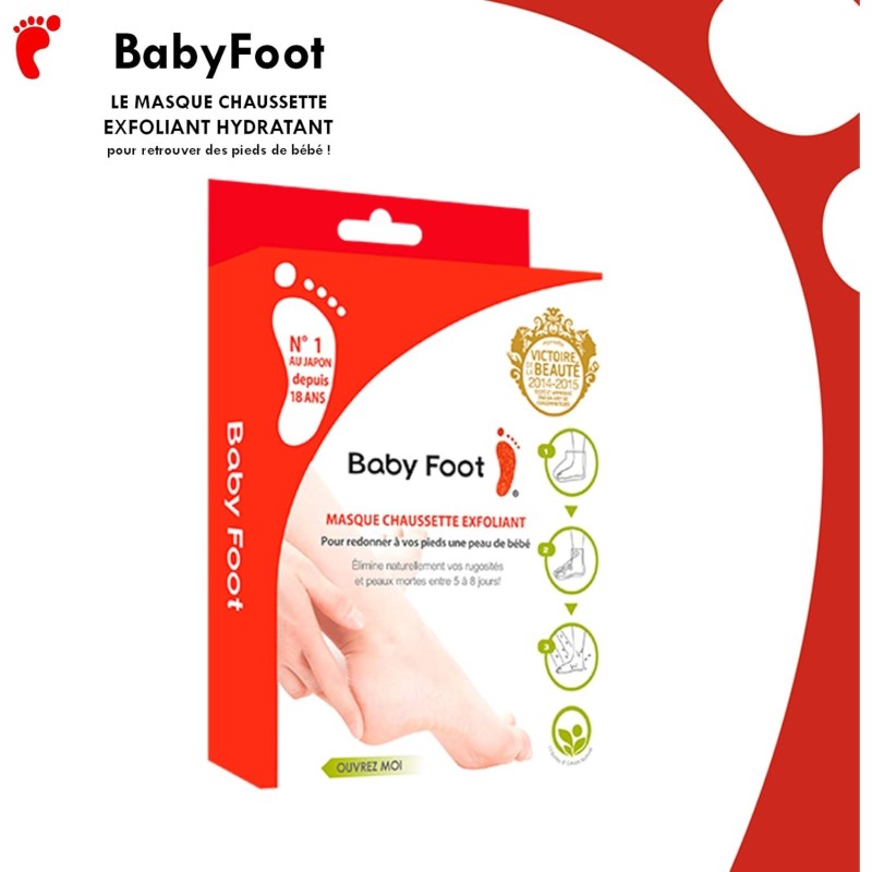 BABY FOOT 1 Paire Masque Chaussette Exfoliant Pieds Anti callosités & Peaux Mortes