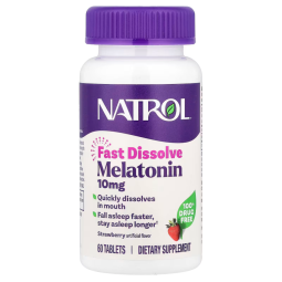 Natrol Melatonin10mg Force maximale Fraise, 60 comprimés