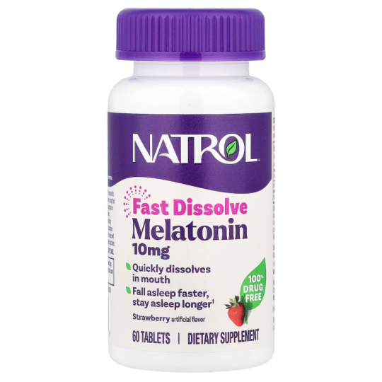 Natrol Melatonin10mg Force maximale Fraise, 60 comprimés