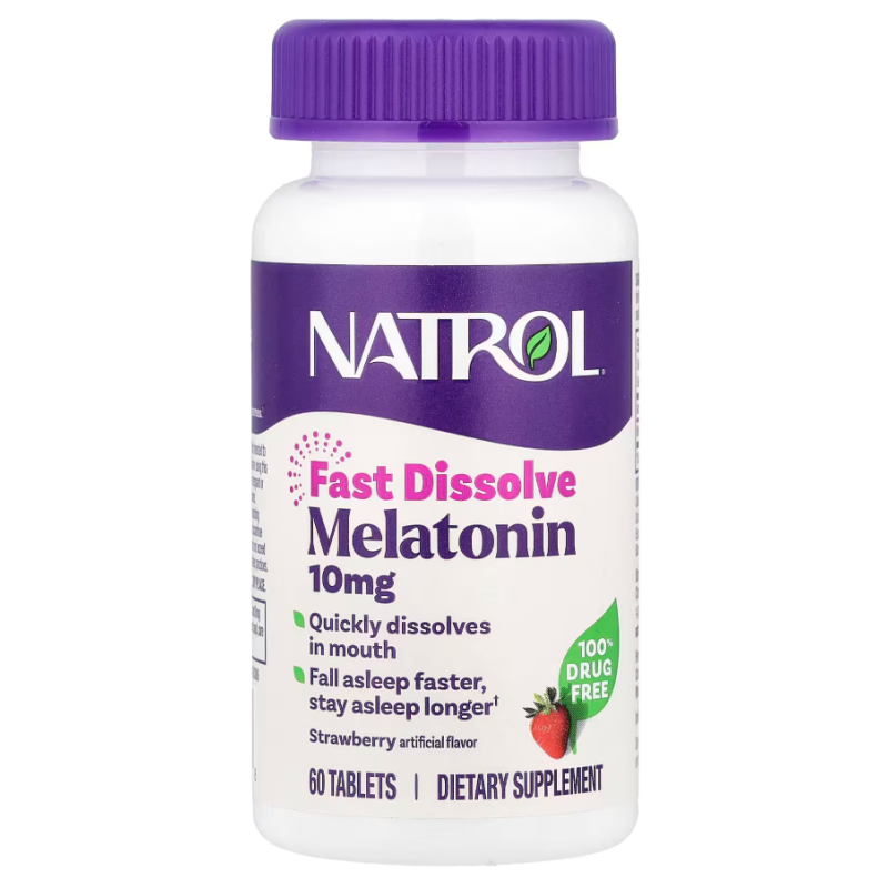Natrol Melatonin10mg Force maximale Fraise, 60 comprimés