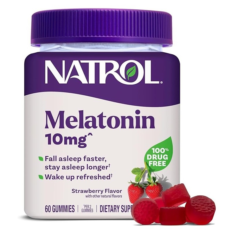 Natrol Melatonin10mg Force maximale Fraise, 60 Gommes